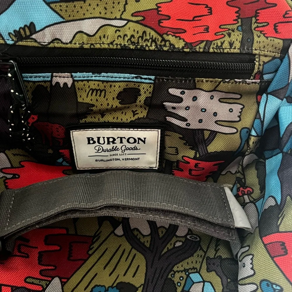 Burton Kids Red & Olive Multi-Print Backpack